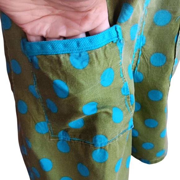 1of1 Medium Women's Romper 1960s Polka Dot Sleeveless Front Pockets Handmade - Picture 5 of 8